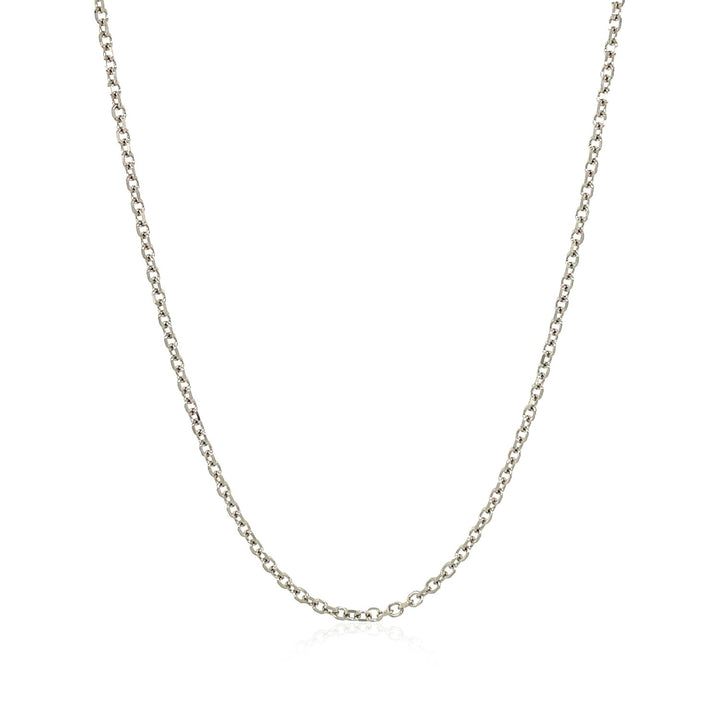 14k White Gold Diamond Cut Cable Link Chain (1.50 mm)