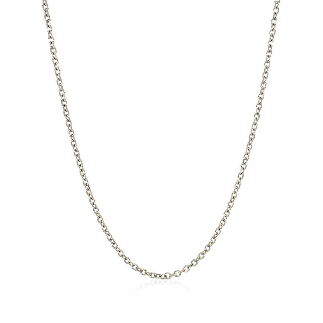 14k White Gold Diamond Cut Cable Link Chain (1.5 mm)