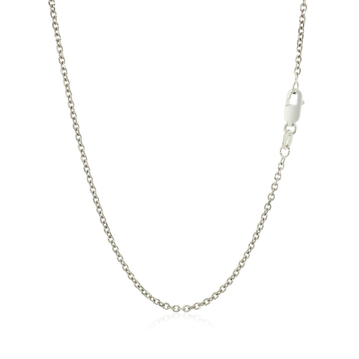 14k White Gold Diamond Cut Cable Link Chain (1.50 mm)