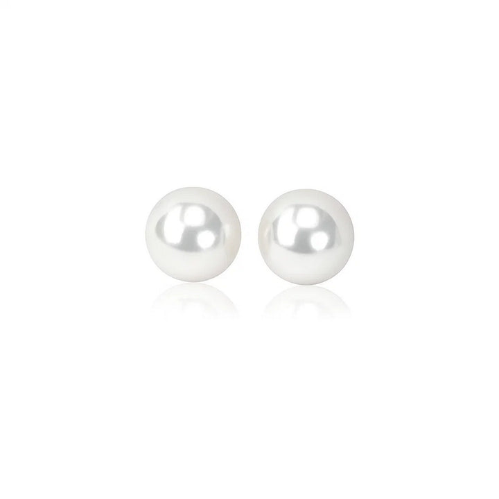14k Yellow Gold Freshwater Cultured White Pearl Stud Earrings (5mm)