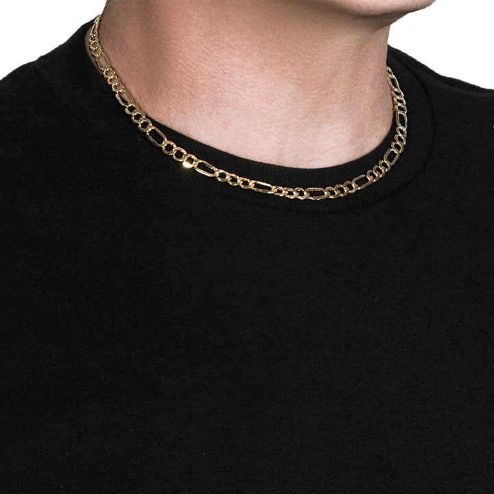 14k Yellow Gold Lite Figaro Chain (6.60 mm)