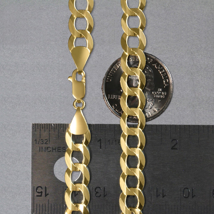 14k Yellow Gold Solid Curb Chain (8.20 mm)
