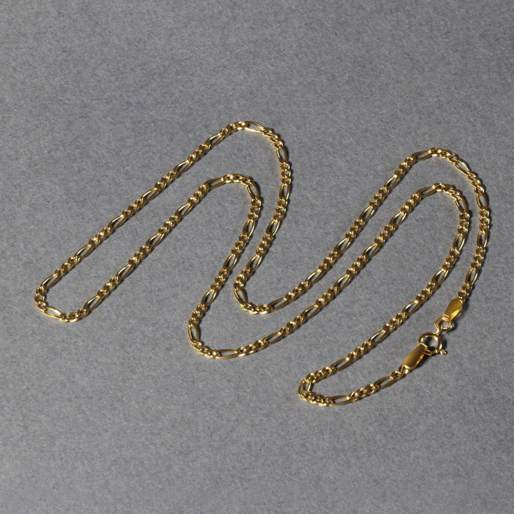 14k Yellow Gold Solid Figaro Chain (1.90 mm)