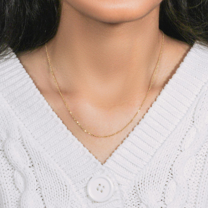 18k Yellow Gold Cable Chain (1.10 mm)