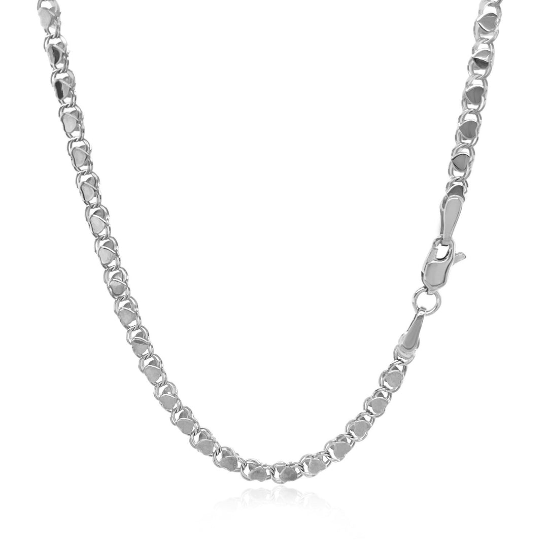 14k White Gold Heart Chain (3.00 mm)