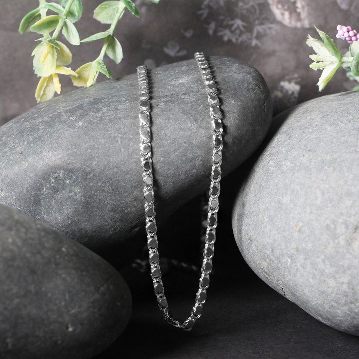 14k White Gold Heart Chain (3.00 mm)