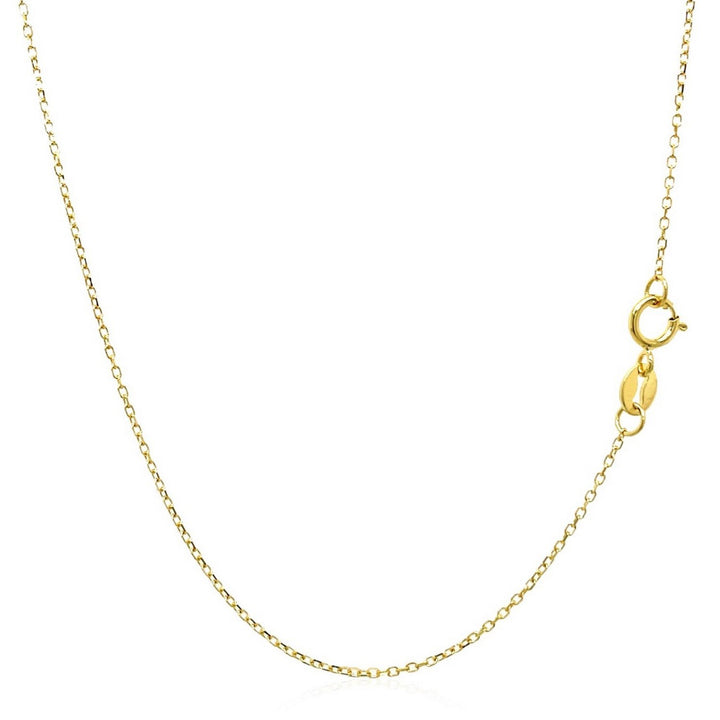 14k Yellow Gold Diamond Cut Cable Link Chain (1.10 mm)