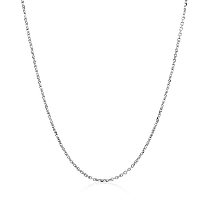 14k White Gold Diamond Cut Cable Link Chain (1.10 mm)