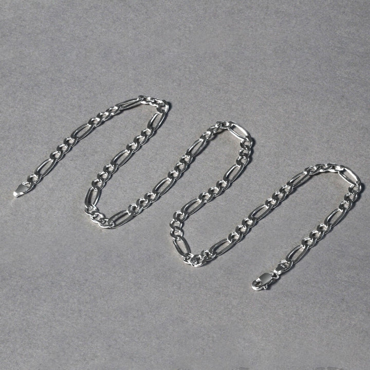 14k White Gold Solid Figaro Chain (4.50 mm)