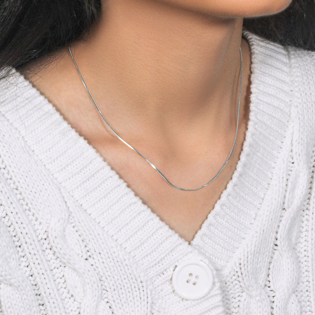 14k White Gold Franco Chain (0.90 mm)