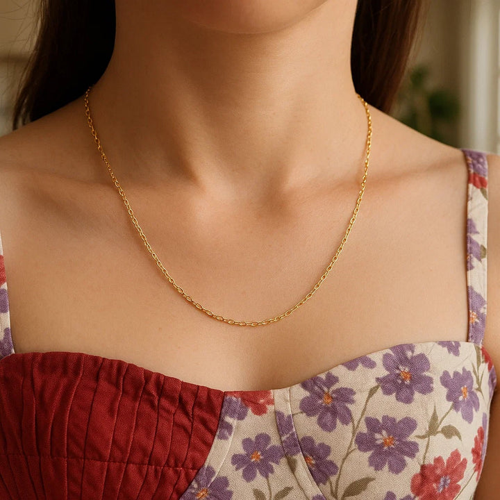 14k Yellow Gold Oval Cable Link Chain (1.20 mm)