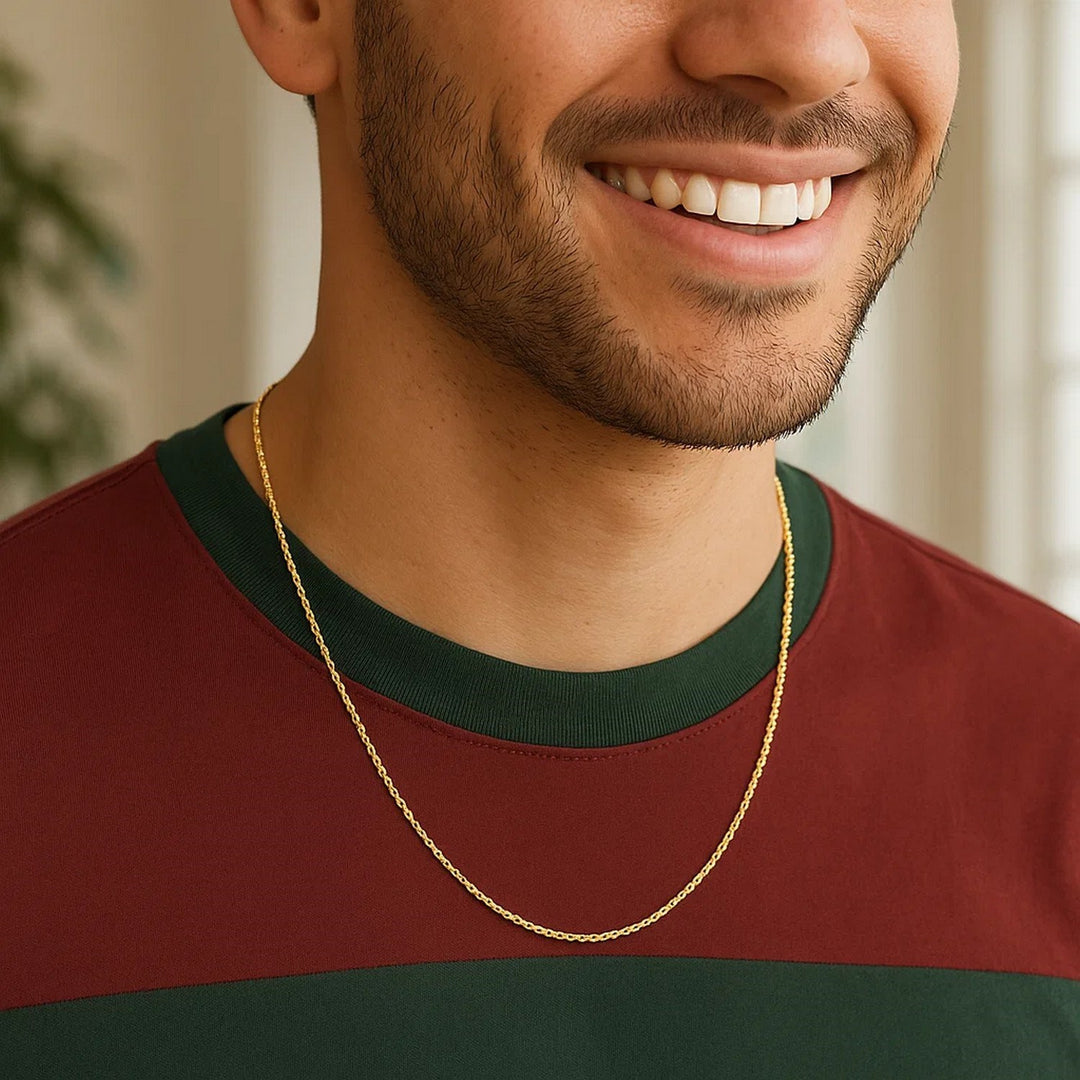 14k Yellow Gold Solid Rope Chain (1.30 mm)