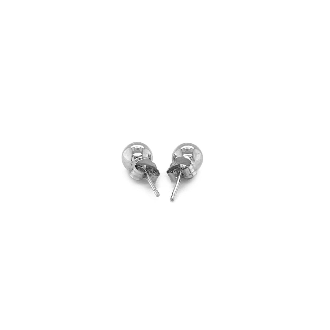 14k White Gold Classic Round Stud Earrings (5.0 mm)