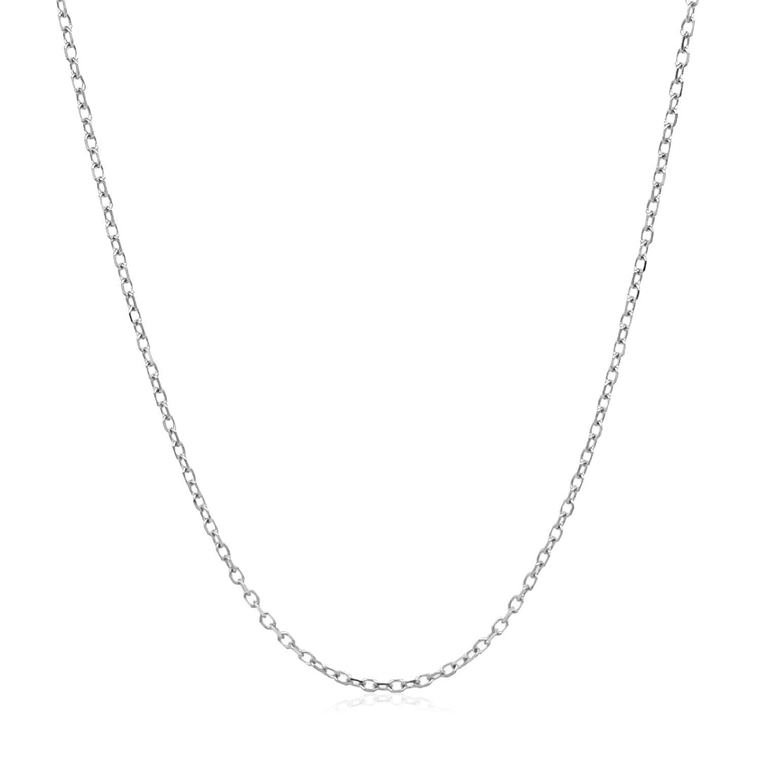 14k White Gold Faceted Cable Link Chain (1.20 mm)