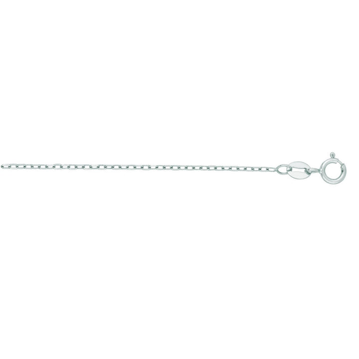 14k White Gold Faceted Cable Link Chain (1.2 mm)