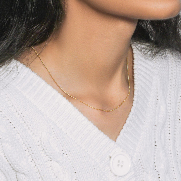 14k Yellow Gold Bead Chain 1.0mm (1.00 mm)