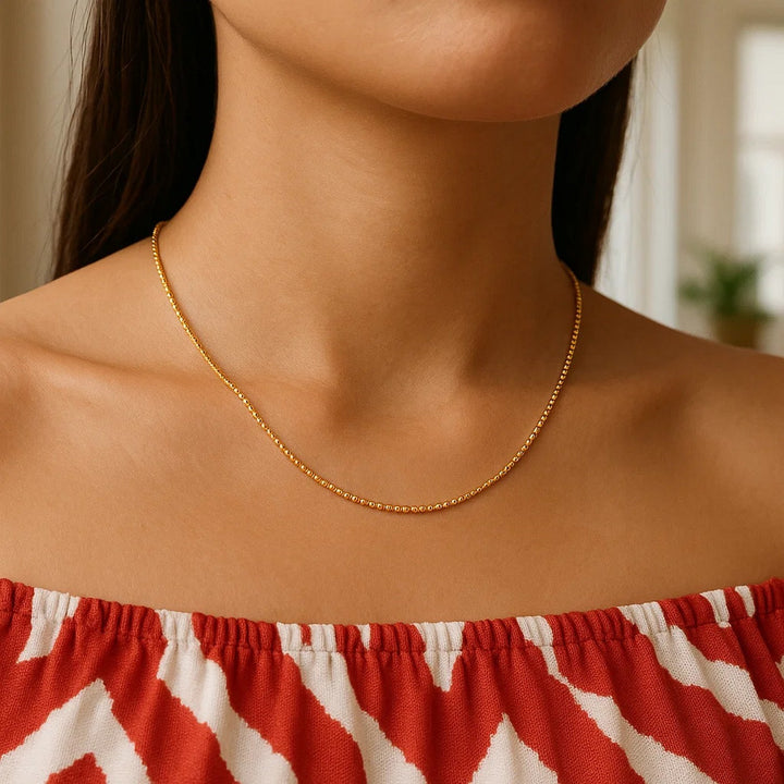 14k Yellow Gold Bead Chain 1.0mm (1.00 mm)