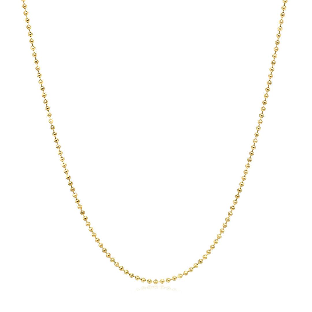 14k Yellow Gold Bead Chain 1.0mm (1.00 mm)