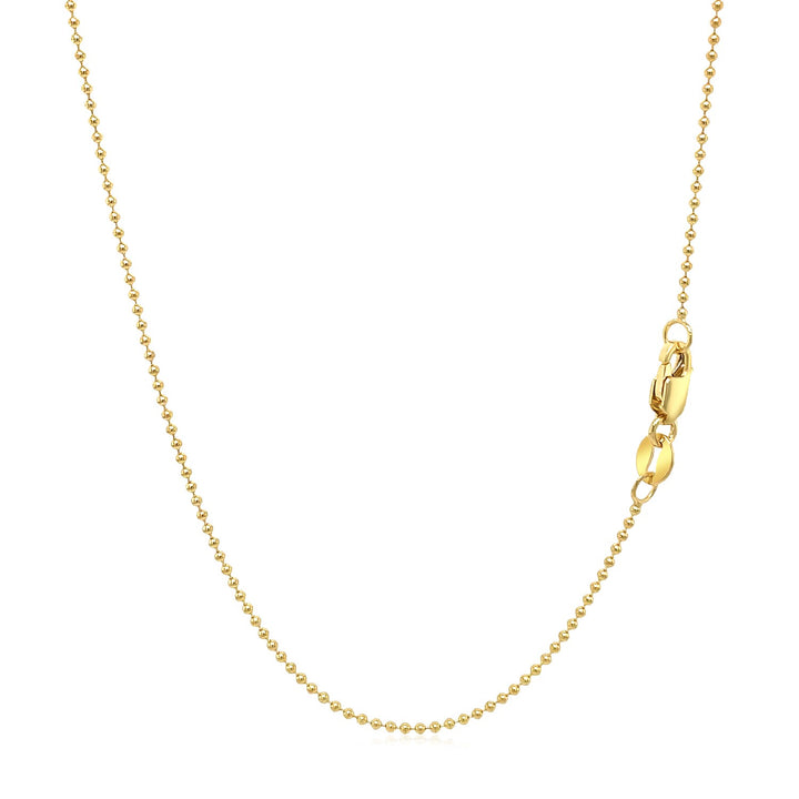 14k Yellow Gold Bead Chain 1.0mm (1.00 mm)