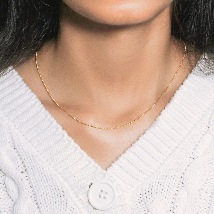 14k Yellow Gold Bead Chain 1.0mm (1.00 mm)