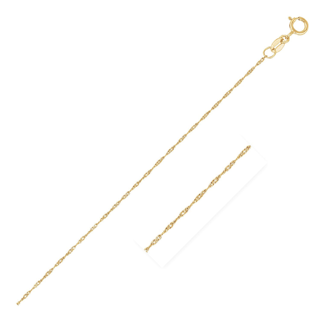 14k Yellow Gold Singapore Chain 0.6mm (0.60 mm)