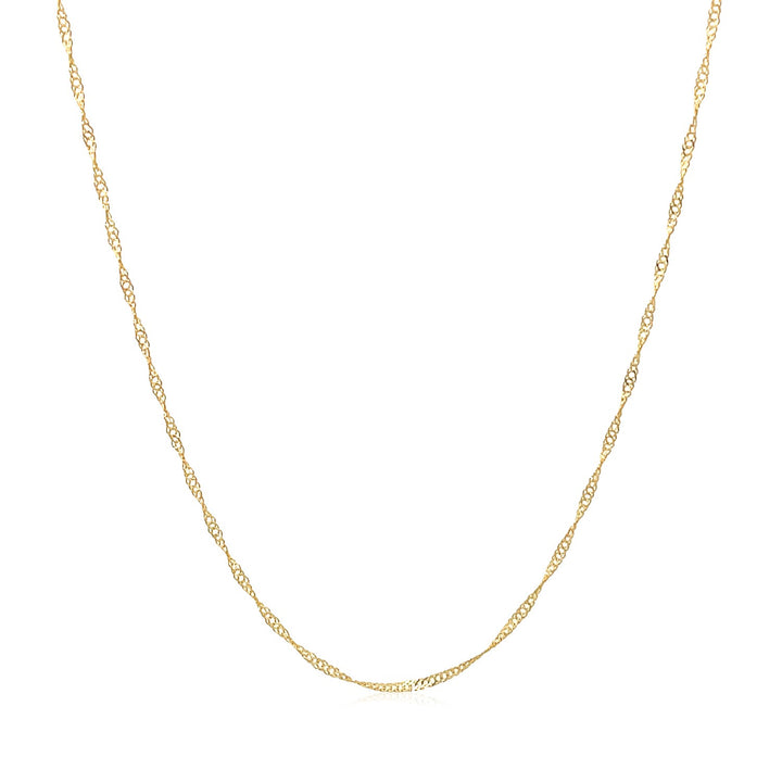 14k Yellow Gold Singapore Chain 0.6mm (0.60 mm)