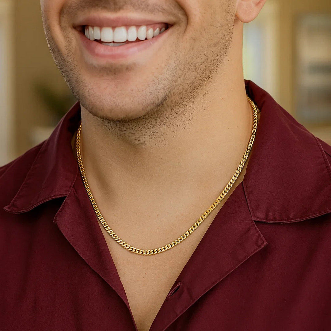 14k Yellow Gold Classic Solid Miami Cuban Chain (3.20 mm)