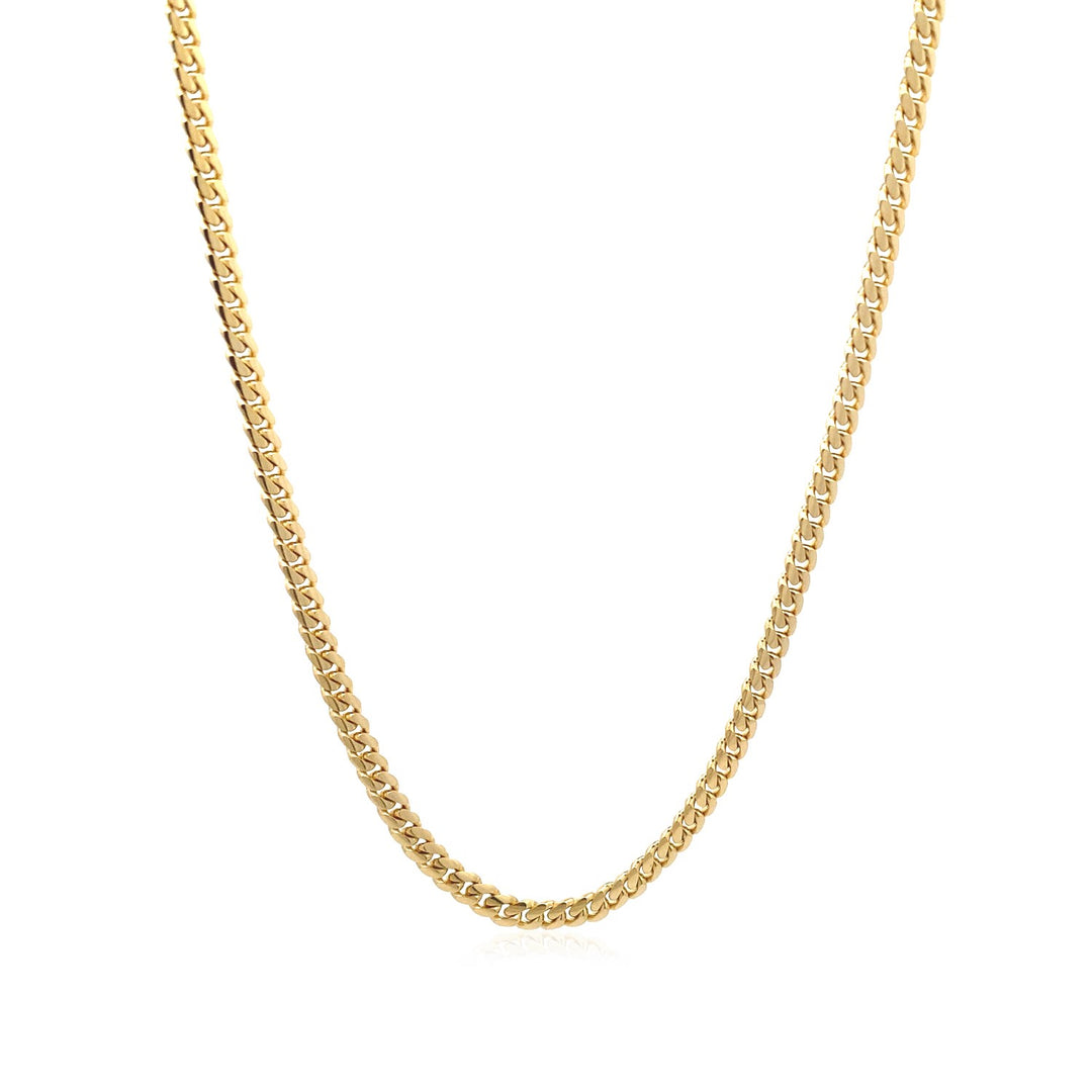 14k Yellow Gold Classic Solid Miami Cuban Chain (3.20 mm)