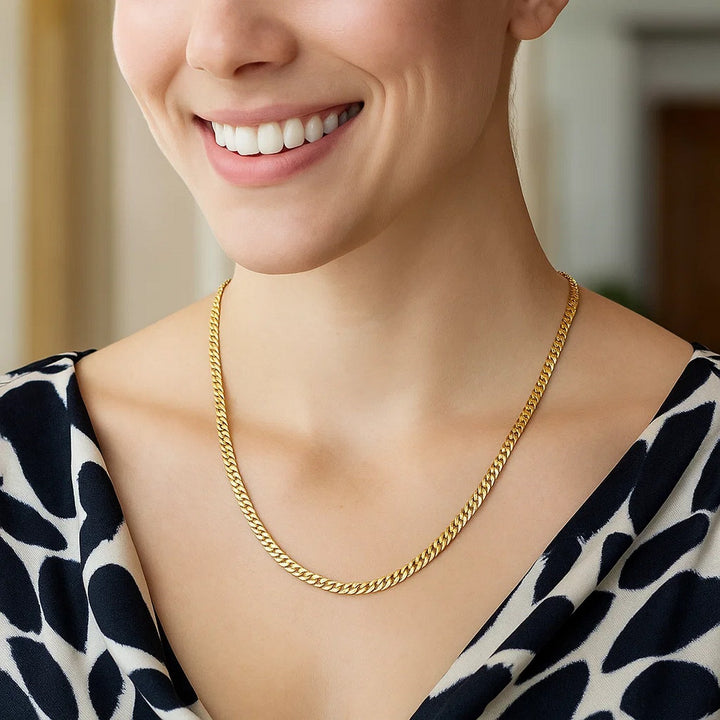 14k Yellow Gold Classic Solid Miami Cuban Chain (3.20 mm)