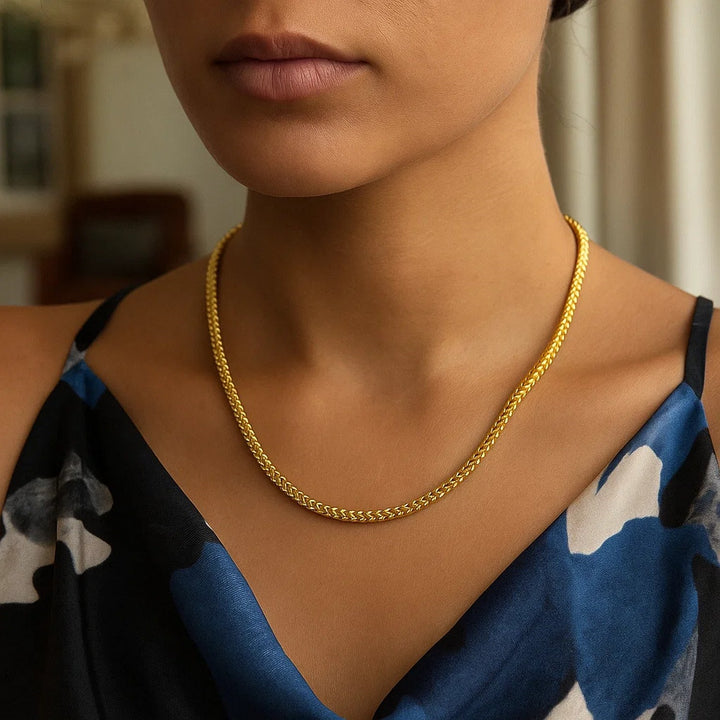 14k Yellow Gold Square Franco Chain (3.00 mm)