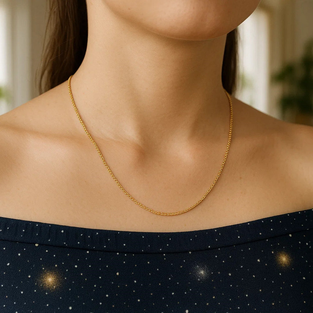 14k Yellow Gold Cable Link Chain (0.50 mm)