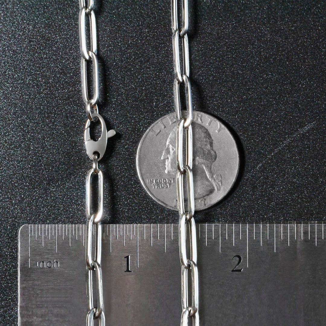 14k White Gold Bold Paperclip Chain (4.2 mm)