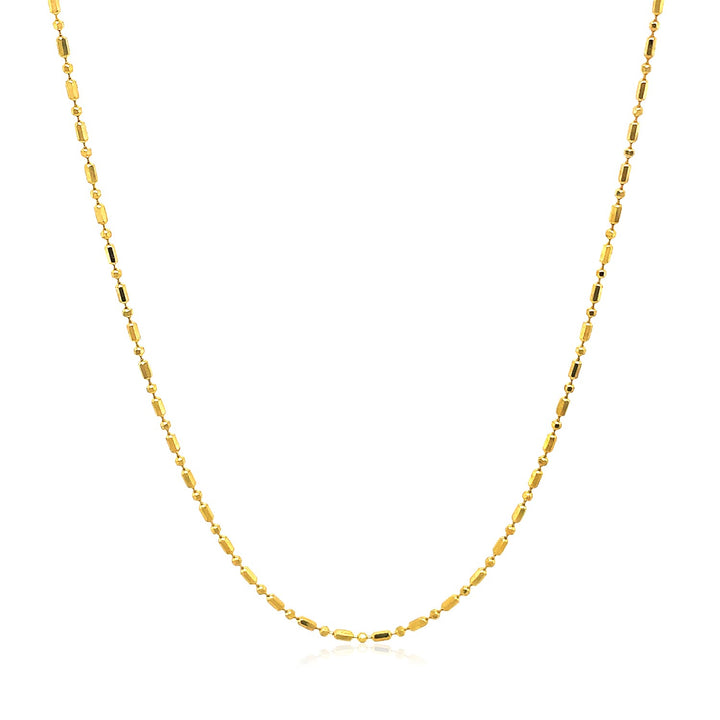 14k Yellow Gold Diamond-Cut Bead Chain (0.90 mm)