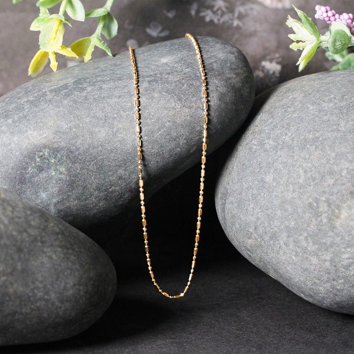 14k Yellow Gold Diamond-Cut Bead Chain (0.90 mm)