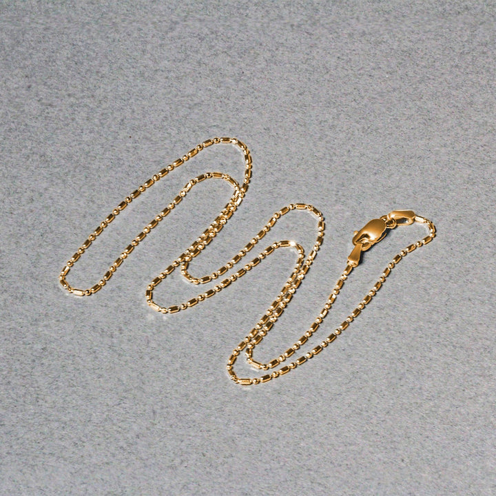 14k Yellow Gold Diamond-Cut Bead Chain (0.90 mm)