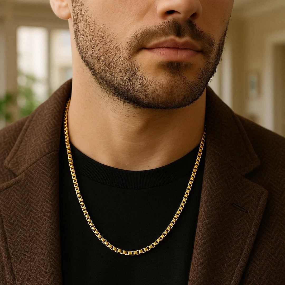 14k Yellow Gold Round Box Chain (3.4 mm)