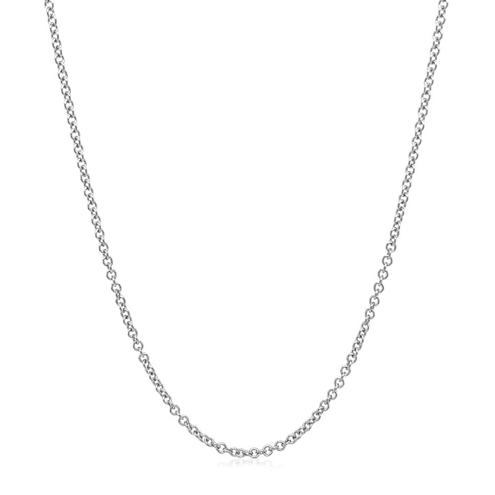 14k White Gold Round Cable Link Chain (1.50 mm)