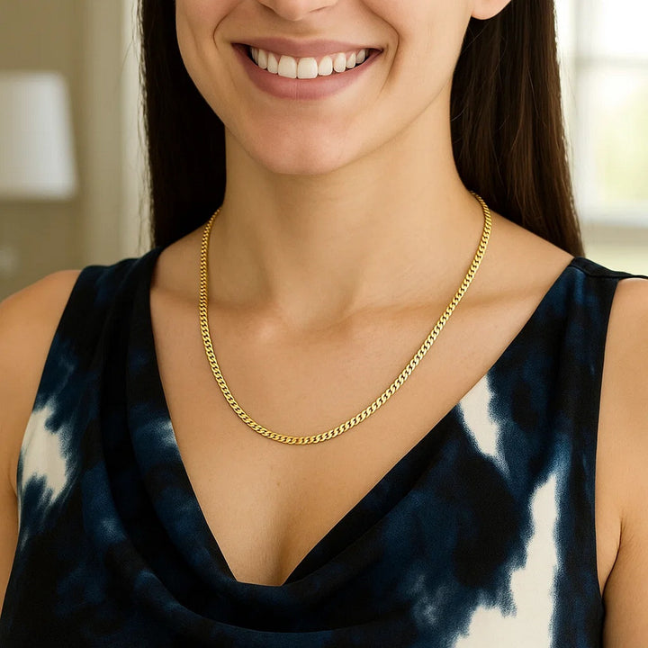 14k Yellow Gold Classic Solid Miami Cuban Chain (2.60 mm)