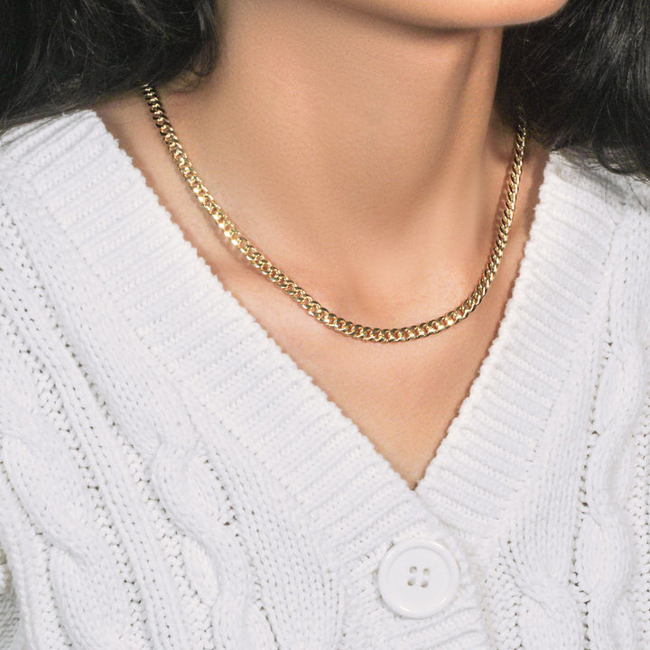 14k Yellow Gold Miami Cuban Semi Solid Chain (4.50 mm)