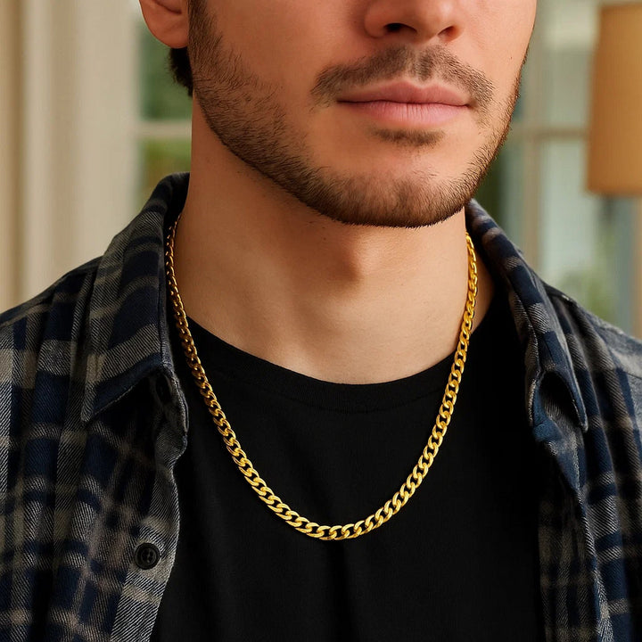 14k Yellow Gold Miami Cuban Semi Solid Chain (4.50 mm)