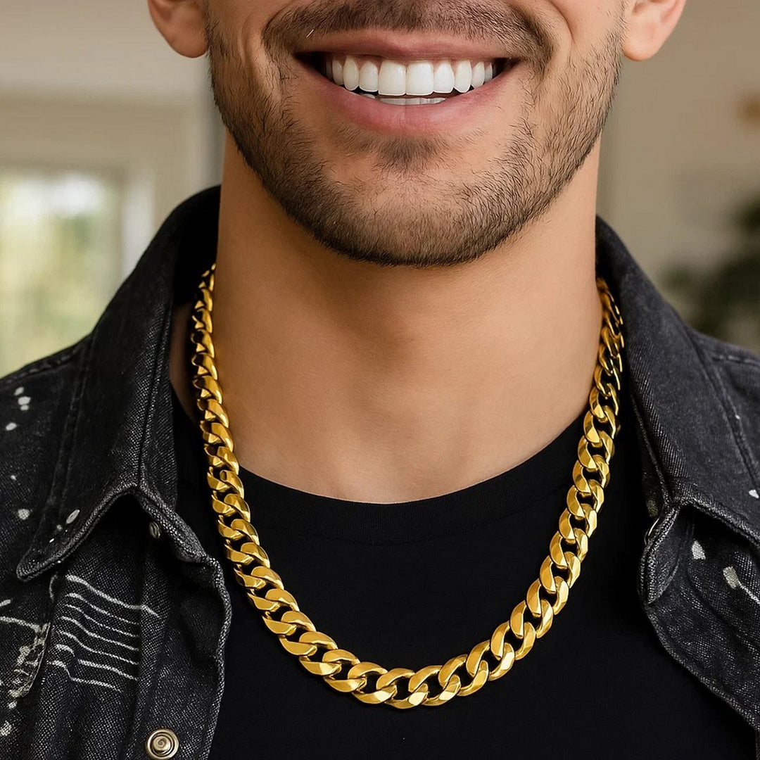 Solid Curb Chain in 14k Yellow Gold (12.18 mm)