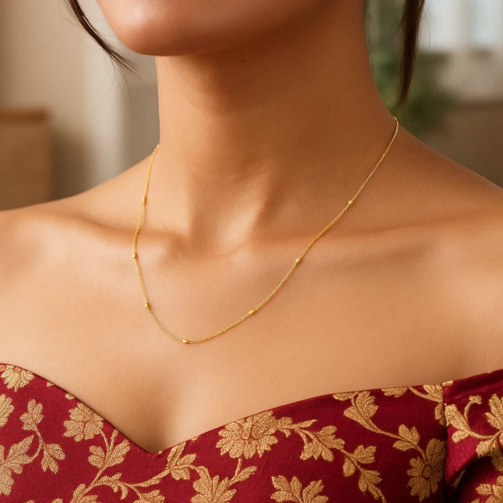 Bead Links Pendant Chain in 14k Yellow Gold (1.50 mm)