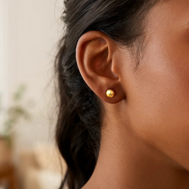 14k Yellow Gold Round Stud Earrings (6.0 mm)