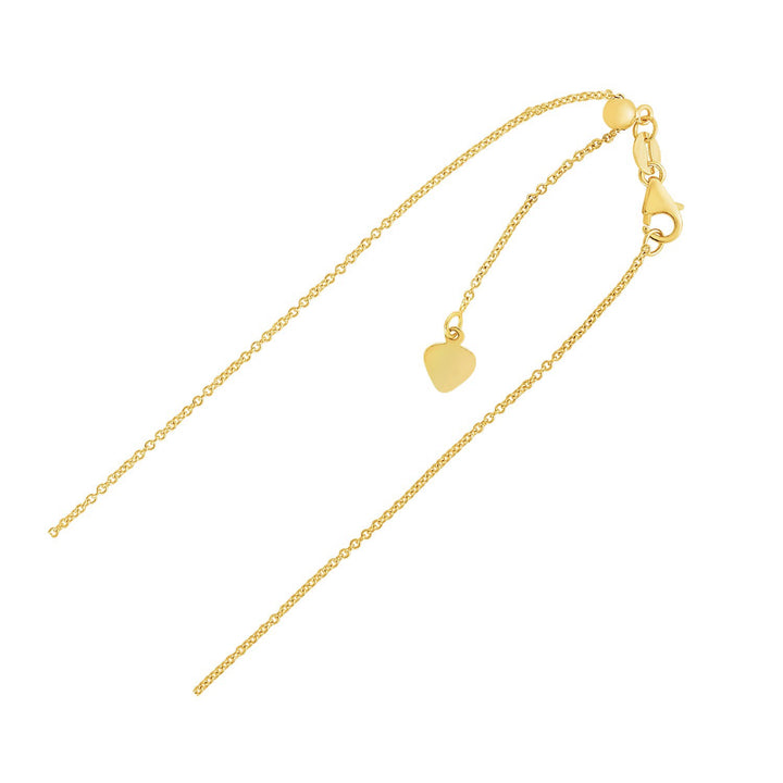 Adjustable Cable Chain in 14k Yellow Gold (0.97 mm)