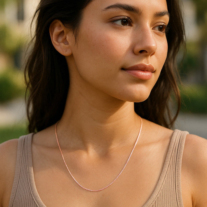 14k Rose Gold Classic Box Chain (0.45 mm)