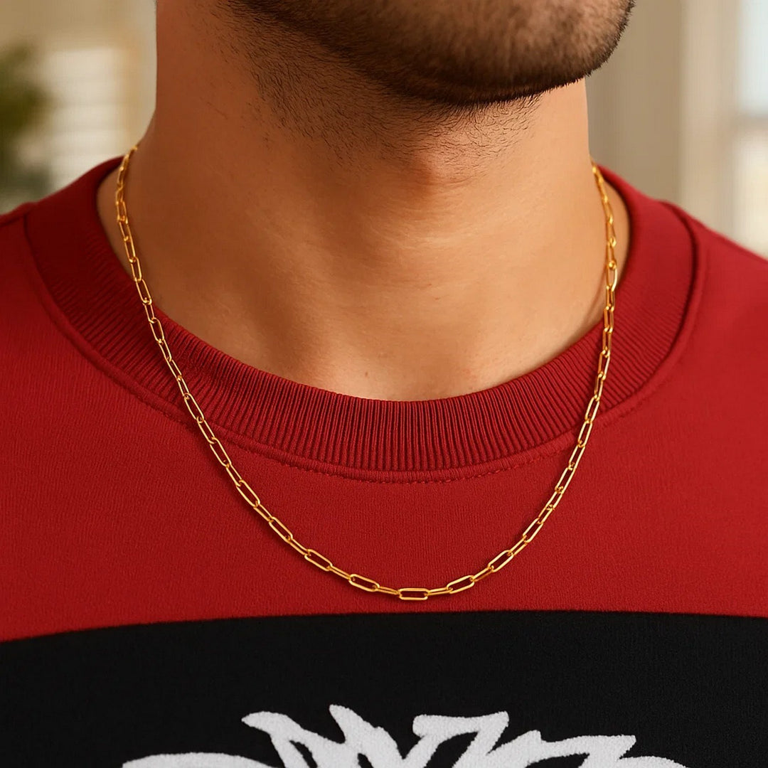 14K Yellow Gold Paperclip Chain (2.50 mm)