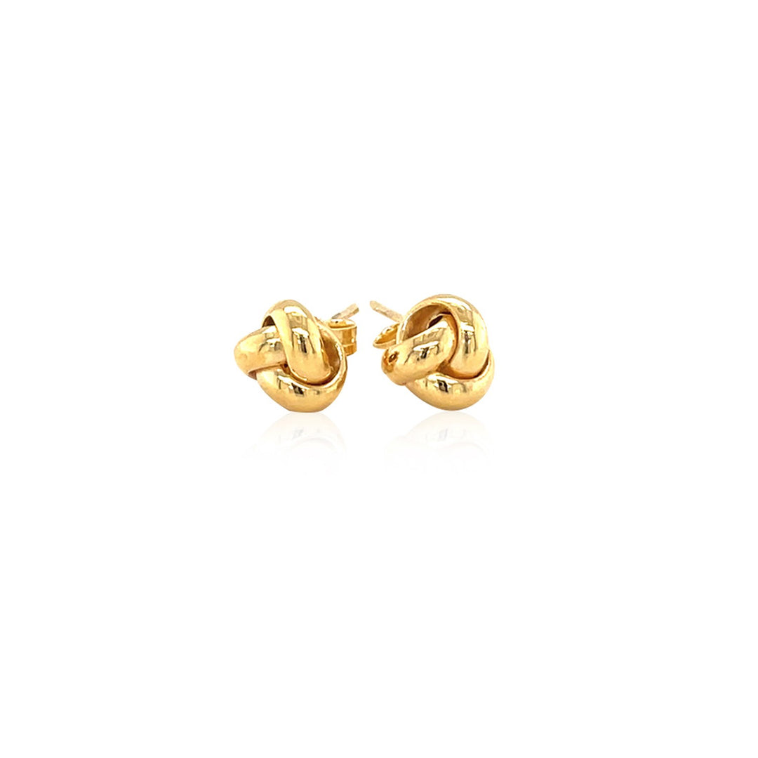 10k Yellow Gold Love Knot Stud Earrings(9mm)