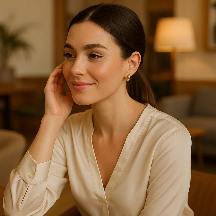 14k Yellow Gold Snuggable Hoop Earrings