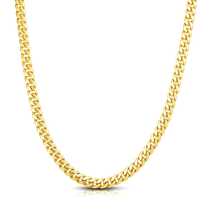 10k Yellow Gold Classic Miami Cuban Solid Chain (7.10 mm)