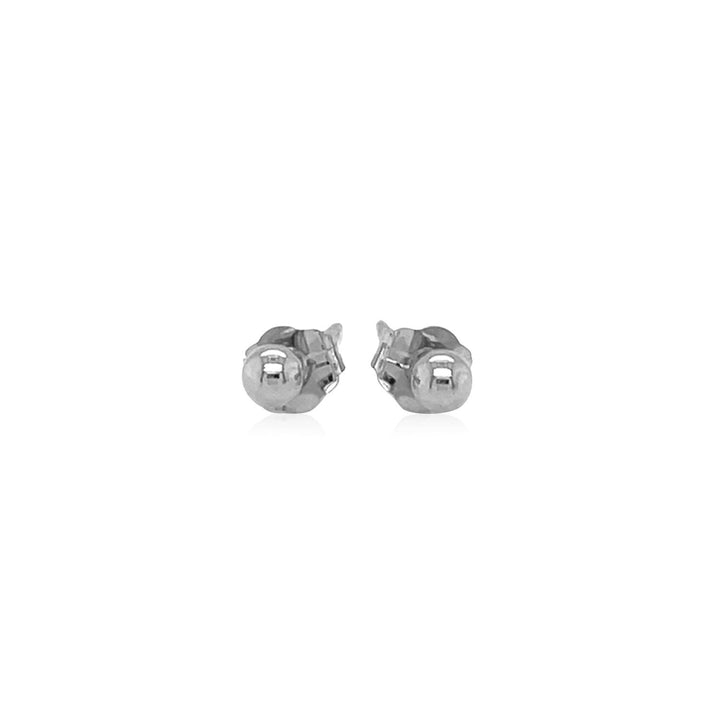 14k White Gold Spherical Stud Earrings (3mm)